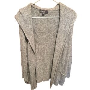 Eddie Bauer‎ Hooded Cardigan Open Front Knit Sweater Pockets Gray XS/S